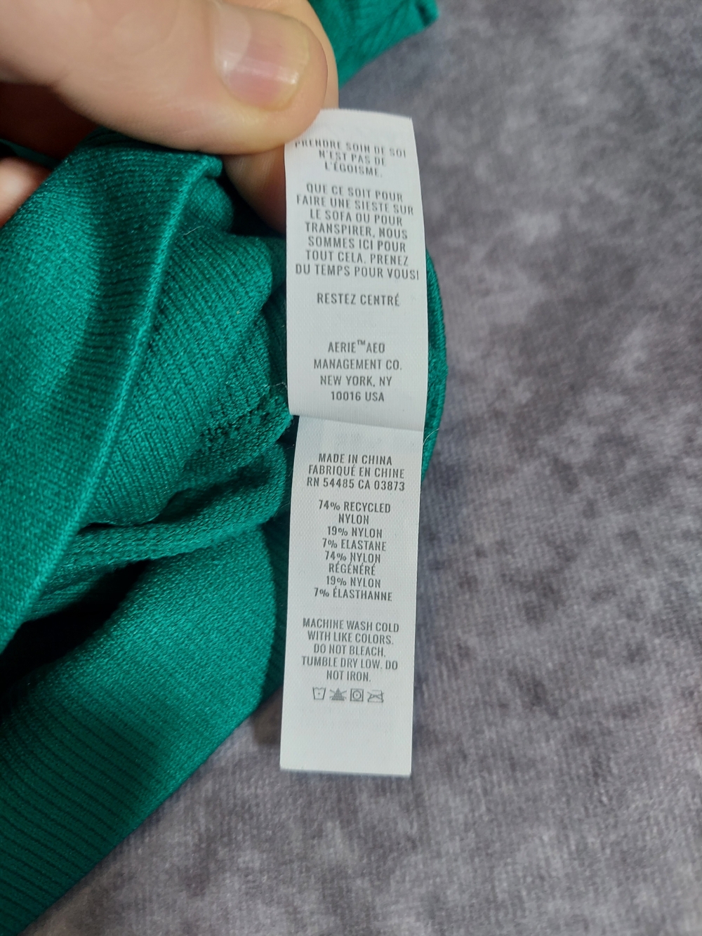 OFFLINE by Aerie Seamless Cropped Short Sleeve Top M Med Green Sweatshirt Feel - Picture 7 of 8